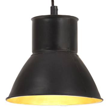 Hanging Lamp 25W Black Round 17cm E27 - Hipomarket