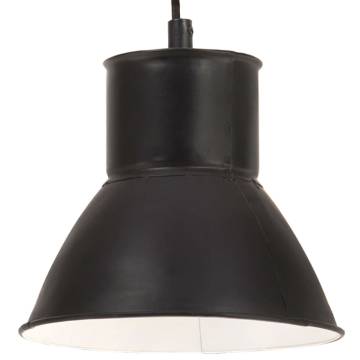 Hanging Lamp 25W Black Round 17cm E27 - Hipomarket