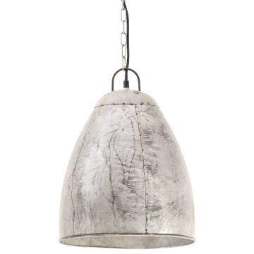 Industrial Hanging Lamp 25W Silver Round 32 cm E27 | HipoMarket