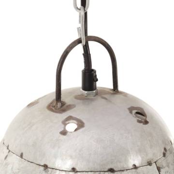 Industrial Hanging Lamp 25W Silver Round 32 cm E27 | HipoMarket