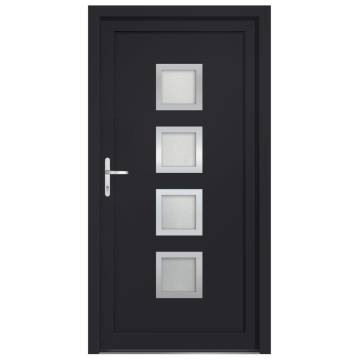 Stylish Anthracite PVC Front Door 98x200 cm - Secure & Durable