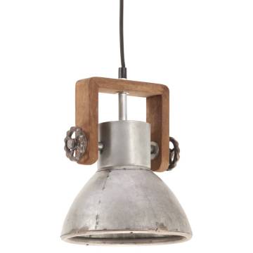 Industrial Hanging Lamp 25W Silver Round 19cm E27 | HipoMarket