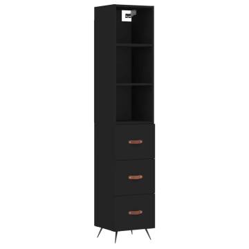 Stylish Highboard Black 34.5x34x180 cm | Hipomarket UK