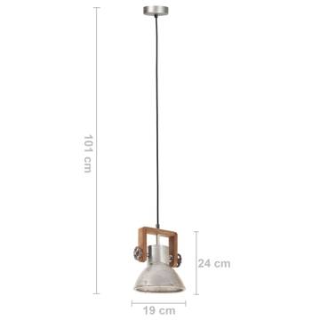 Industrial Hanging Lamp 25W Silver Round 19cm E27 | HipoMarket