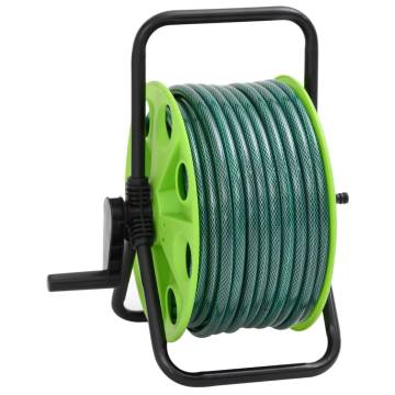 Free Standing Green Hose Reel & Fitting Set - 20m PVC