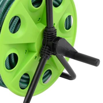 Free Standing Green Hose Reel & Fitting Set - 20m PVC