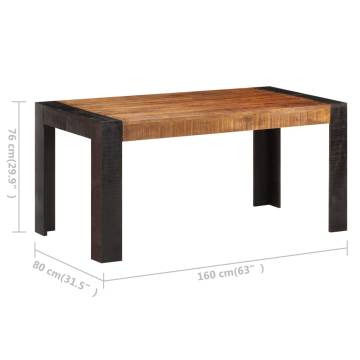 Dining Table 160x80x76 cm - Solid Mango Wood | Hipo Market