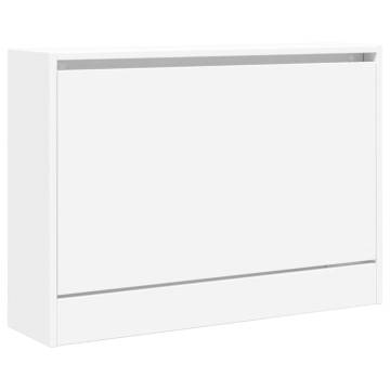 Shoe Cabinet White - Compact Storage Solution 80x21x57cm