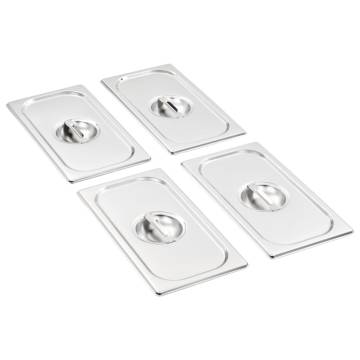 Stainless Steel Lids for GN 1/3 Pan - Set of 4 | HipoMarket