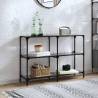  Console Table with Black Glass Top 118.5x30x81 cm Steel Colour black Size 118.5 x 30 x 81 cm Quantity in Package 1 