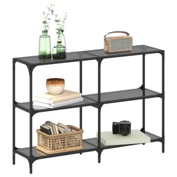 Stylish Console Table with Black Glass Top - HipoMarket