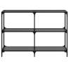 Stylish Console Table with Black Glass Top - HipoMarket