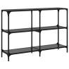 Stylish Console Table with Black Glass Top - HipoMarket