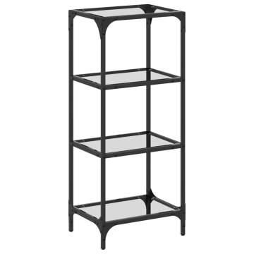 Storage Rack with Transparent Glass Top - 40x30x95 cm Steel