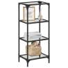 Storage Rack with Transparent Glass Top - 40x30x95 cm Steel