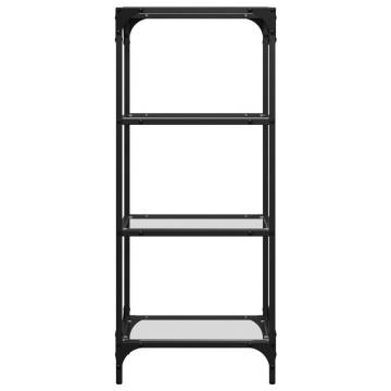 Storage Rack with Transparent Glass Top - 40x30x95 cm Steel