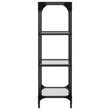 Storage Rack with Transparent Glass Top - 40x30x95 cm Steel