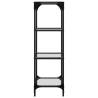 Storage Rack with Transparent Glass Top - 40x30x95 cm Steel