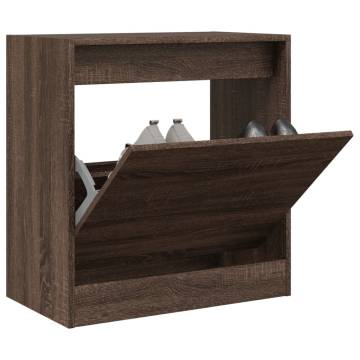 Shoe Cabinet Brown Oak 60x34x63.5 cm - Space Saving Design