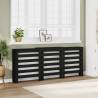  Radiator Cover Black 205x21.5x83.5 cm Engineered Wood Colour black Size 205 x 21.5 x 83.5 cm Quantity in Package 1 Design horizontal slats 