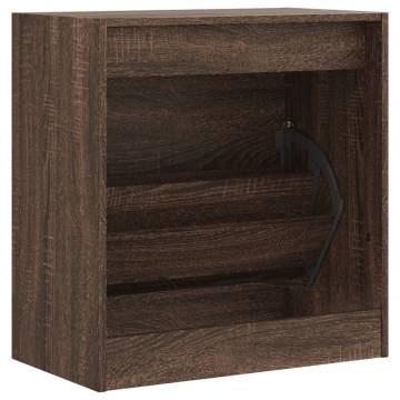 Shoe Cabinet Brown Oak 60x34x63.5 cm - Space Saving Design