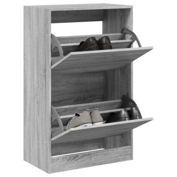 Shoe Cabinet Grey Sonoma 60x34x96.5 cm - Stylish Storage