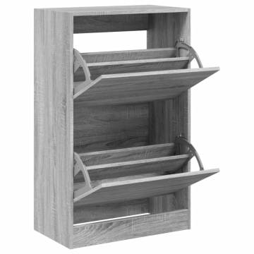 Shoe Cabinet Grey Sonoma 60x34x96.5 cm - Stylish Storage