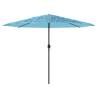 Garden Parasol with Steel Pole - Blue 324x324x247 cm