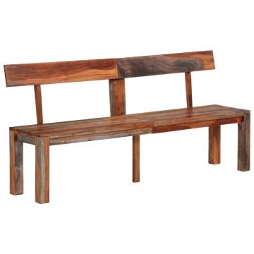 160 cm Grey Acacia Wood Bench with Backrest | HipoMarket