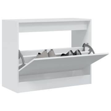 White Shoe Cabinet 80x34x63 cm - Stylish Storage Solution