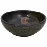 Black Round Countertop Basin 41x14 cm - Elegant Ceramic Design