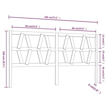 Solid Wood Pine Bed Headboard - 186x4x100 cm | Hipomarket