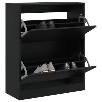 Shoe Cabinet Black 80x34x96.5 cm - Stylish & Space-Saving