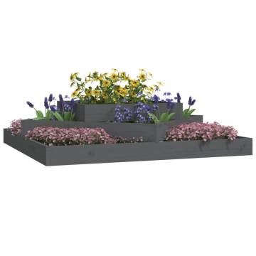 Planter Grey 112x112x27 cm | Solid Pine Wood | Hipomarket