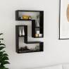 Black Wall Shelf Set - 2 pcs 50x15x50 cm | Hipomarket UK