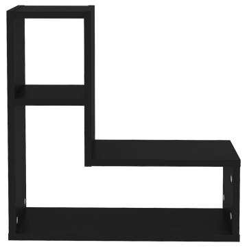 Black Wall Shelf Set - 2 pcs 50x15x50 cm | Hipomarket UK