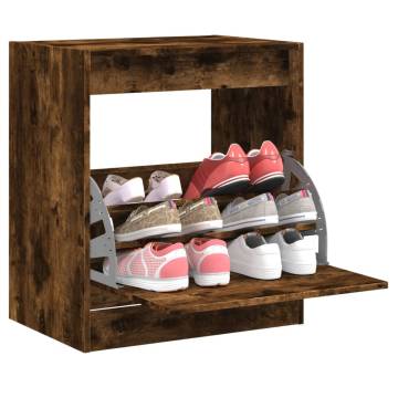 Shoe Cabinet Smoked Oak 60x42x69 cm | Organised Storage