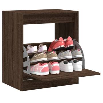 Shoe Cabinet Brown Oak - Compact & Stylish Storage Solution