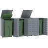  Wheelie Bin Storage for 4 Bins Grey 276x79x117 cm Steel Colour grey Number of bins 4 