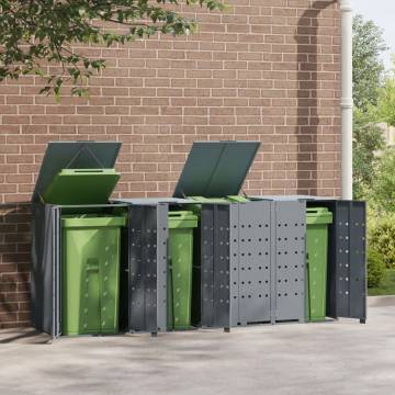 Wheelie Bin Storage for 4 Bins - Grey Steel | Hipo Market