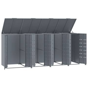 Wheelie Bin Storage for 4 Bins - Grey Steel | Hipo Market