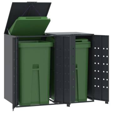 Stylish Wheelie Bin Storage for 2 Bins - Anthracite Steel