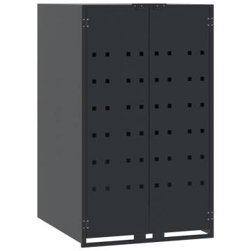 Stylish Wheelie Bin Storage for 2 Bins - Anthracite Steel