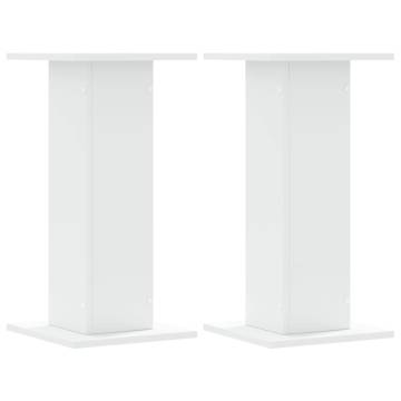 White Speaker Stands - 2 pcs, 30x30x60 cm - Durable & Stylish