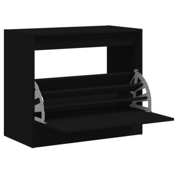 Shoe Cabinet Black 80x42x69 cm | Stylish Organiser