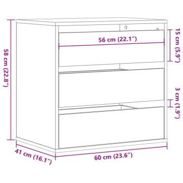 Corner Chest of Drawers White - 60x41x58 cm Engineered Wood