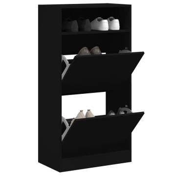 Shoe Cabinet Black 60x34x116 cm - Stylish & Space-Saving