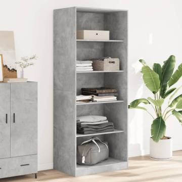 Stylish Concrete Grey Wardrobe - 80x50x200 cm | Hipomarket