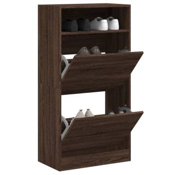 Shoe Cabinet Brown Oak 60x34x116 | Stylish Storage Solution