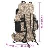 Hiking Backpack Camel Brown Camouflage 100L - Durable & Comfy